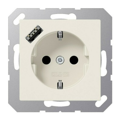 Розетка SCHUKO® с USB-зарядным устройством, тип А; термопласт; цвет слоновая кость