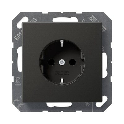 Розетка JUNG ECO PROFI 2К+З 16А 250В~, цвет черный матовый