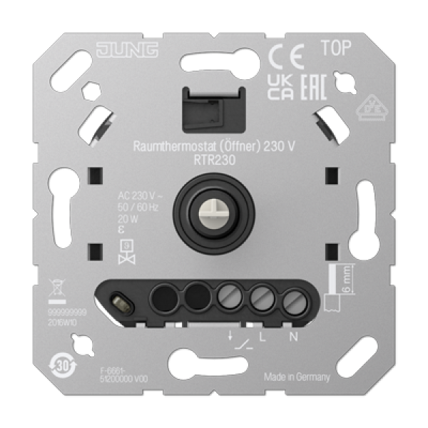 Термостат комнатный JUNG (нормально замкнутый контакт) 230 В